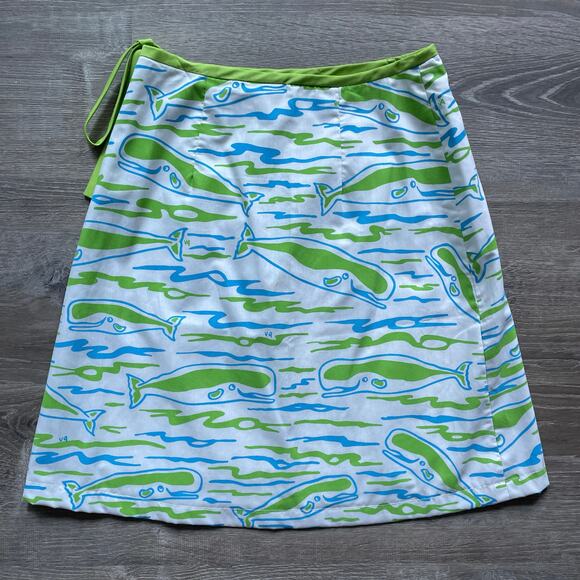 Vintage 60s Whale Patterned Wrap Skirt / The Vested Gentress / 28"w / Mod / Rare - Picture 7 of 8
